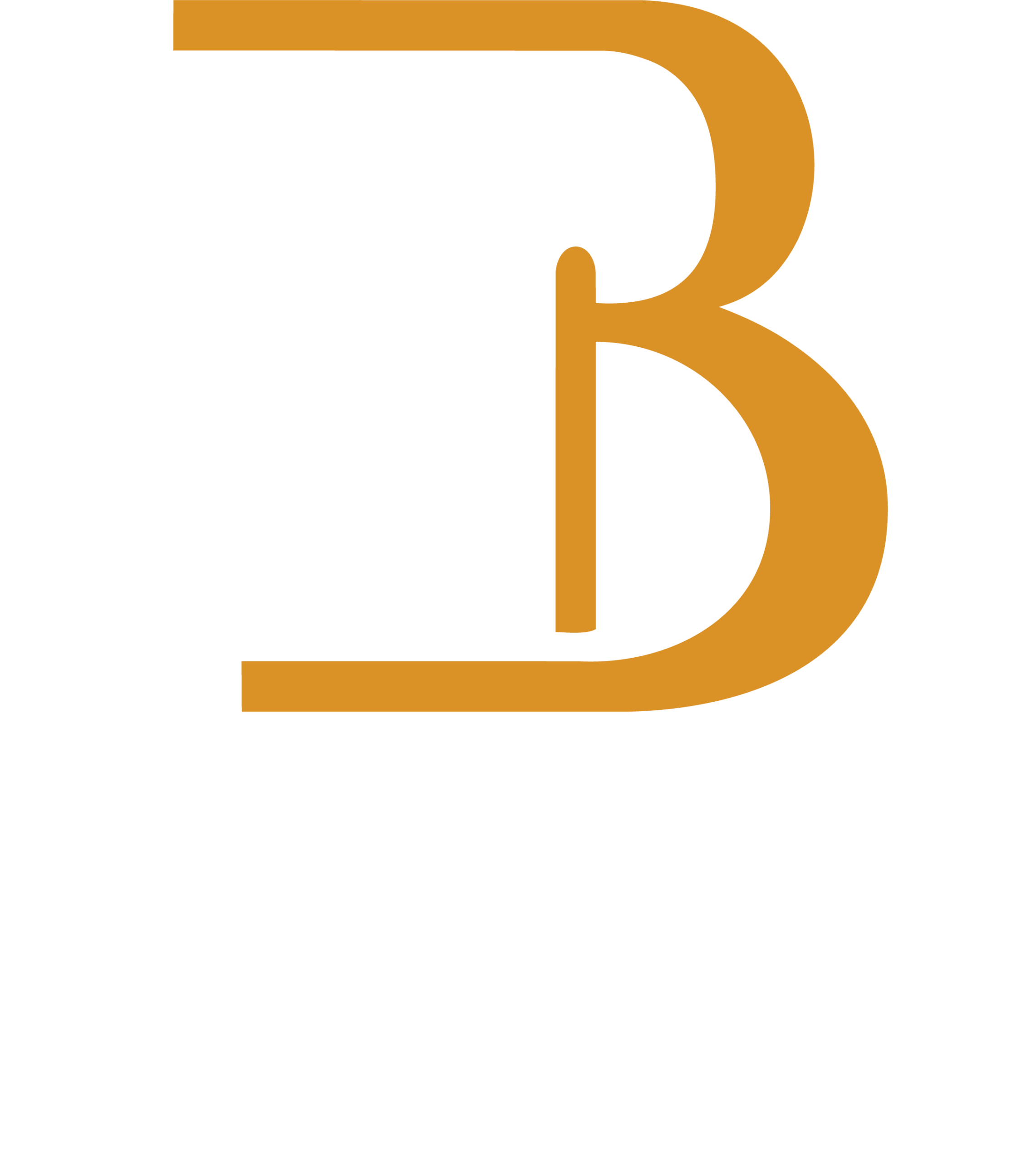 Großes B mit stilisierter antiker Säule als Teil des Buchstabens, darunter der Schriftzug 'BRANDT STUCKATEURMEISTER'.